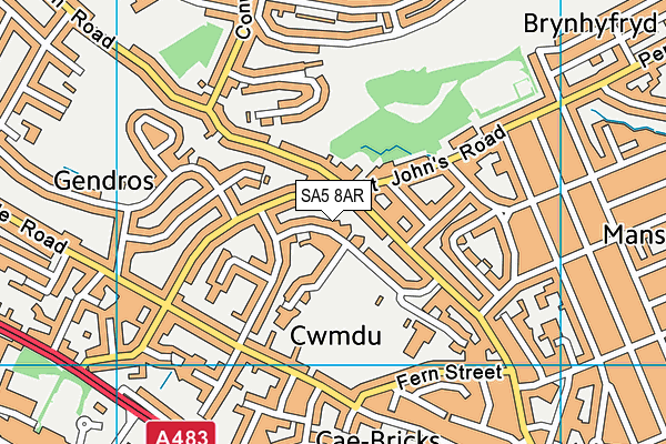 SA5 8AR map - OS VectorMap District (Ordnance Survey)