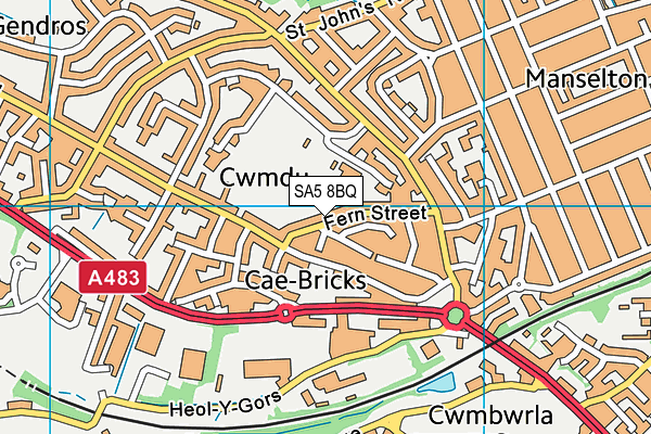 SA5 8BQ map - OS VectorMap District (Ordnance Survey)