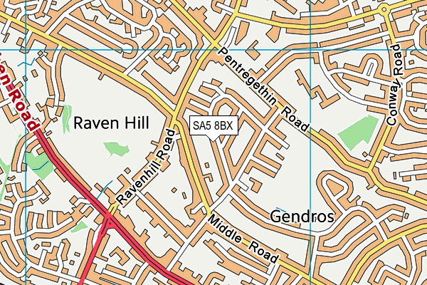 SA5 8BX map - OS VectorMap District (Ordnance Survey)