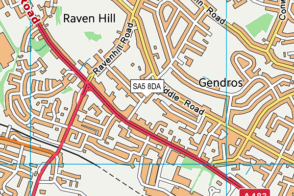 SA5 8DA map - OS VectorMap District (Ordnance Survey)