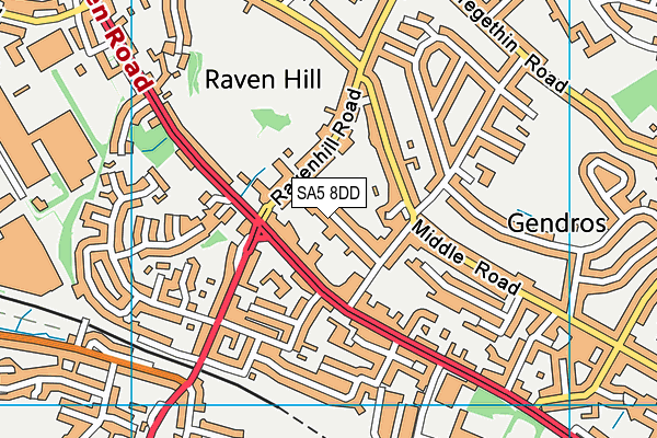 SA5 8DD map - OS VectorMap District (Ordnance Survey)