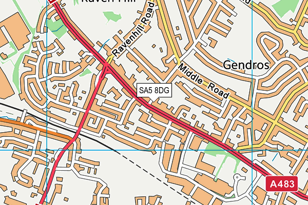 SA5 8DG map - OS VectorMap District (Ordnance Survey)