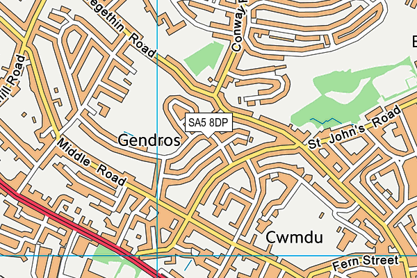 SA5 8DP map - OS VectorMap District (Ordnance Survey)