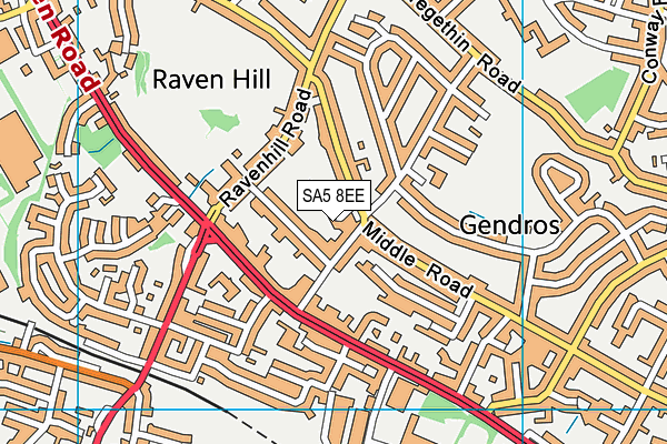 SA5 8EE map - OS VectorMap District (Ordnance Survey)