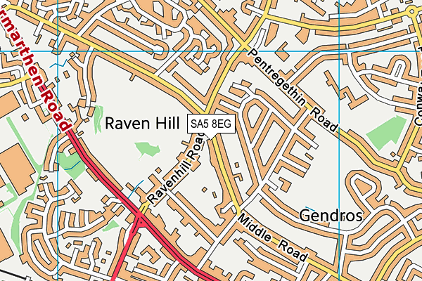 SA5 8EG map - OS VectorMap District (Ordnance Survey)