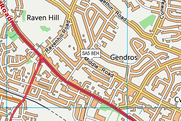 SA5 8EH map - OS VectorMap District (Ordnance Survey)