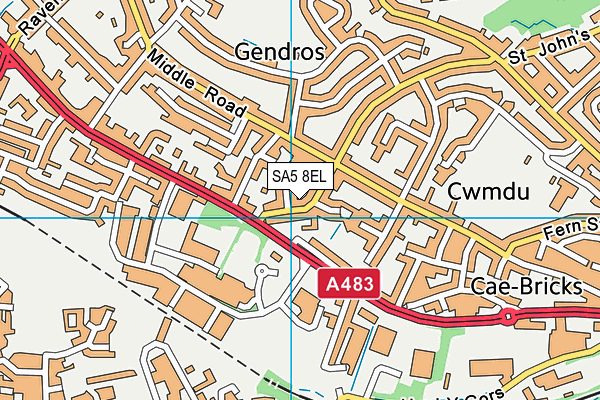 SA5 8EL map - OS VectorMap District (Ordnance Survey)