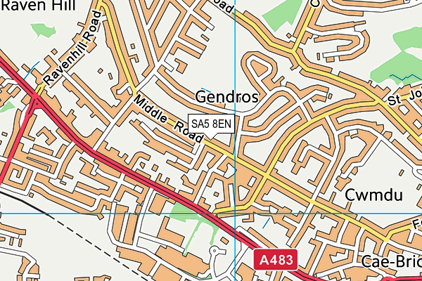 SA5 8EN map - OS VectorMap District (Ordnance Survey)