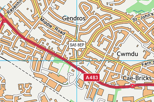 SA5 8EP map - OS VectorMap District (Ordnance Survey)