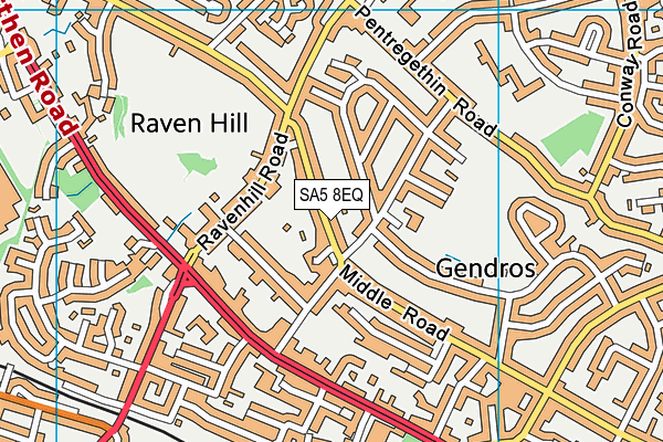 SA5 8EQ map - OS VectorMap District (Ordnance Survey)