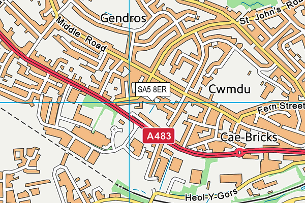 SA5 8ER map - OS VectorMap District (Ordnance Survey)