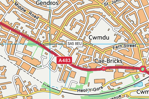 SA5 8EU map - OS VectorMap District (Ordnance Survey)