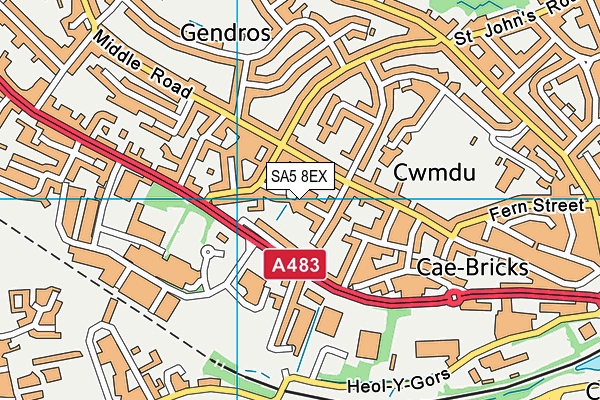 SA5 8EX map - OS VectorMap District (Ordnance Survey)