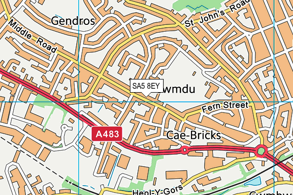 SA5 8EY map - OS VectorMap District (Ordnance Survey)