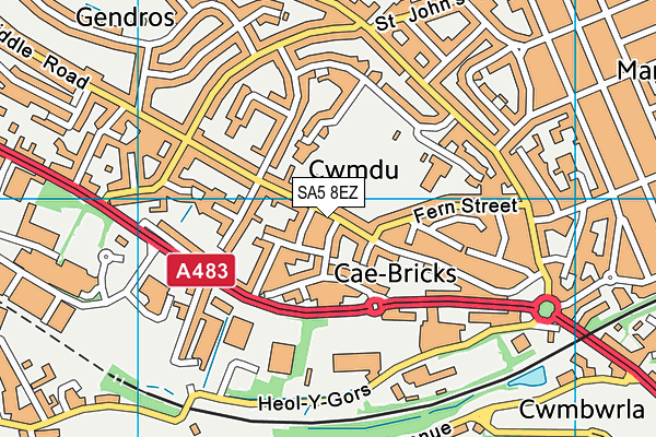 SA5 8EZ map - OS VectorMap District (Ordnance Survey)