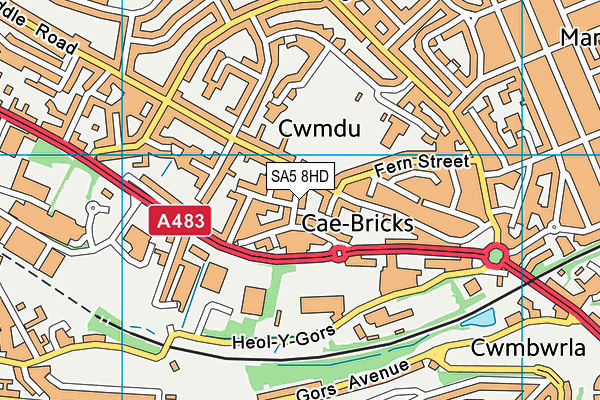 SA5 8HD map - OS VectorMap District (Ordnance Survey)