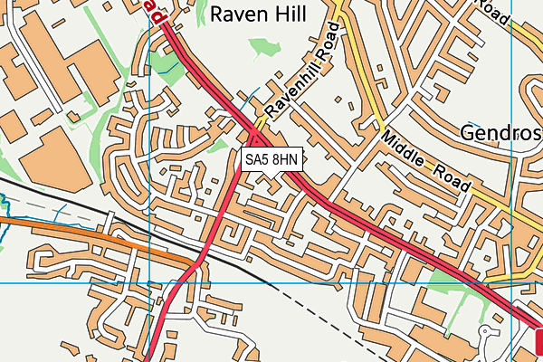 SA5 8HN map - OS VectorMap District (Ordnance Survey)