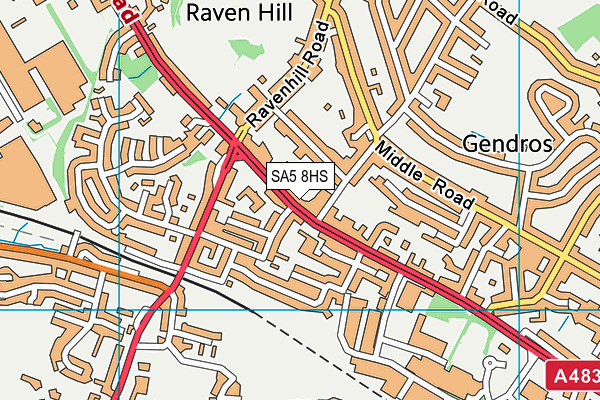 SA5 8HS map - OS VectorMap District (Ordnance Survey)