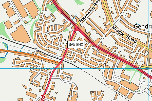 SA5 8HX map - OS VectorMap District (Ordnance Survey)