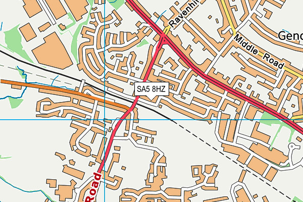 SA5 8HZ map - OS VectorMap District (Ordnance Survey)