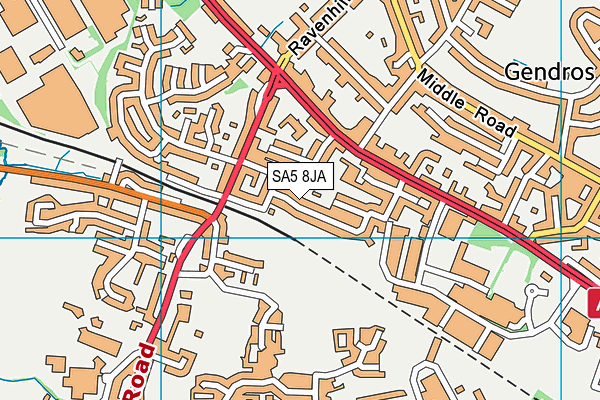 SA5 8JA map - OS VectorMap District (Ordnance Survey)