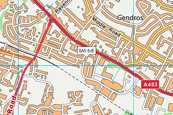 SA5 8JE map - OS VectorMap District (Ordnance Survey)
