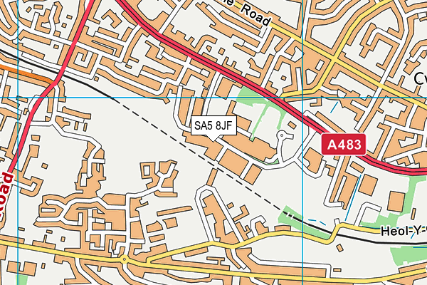 SA5 8JF map - OS VectorMap District (Ordnance Survey)