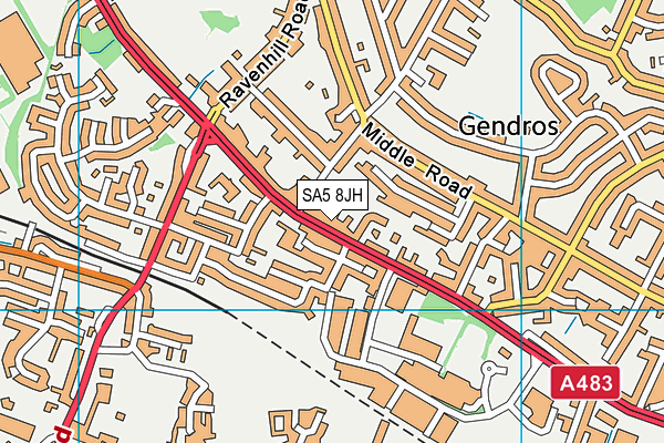 SA5 8JH map - OS VectorMap District (Ordnance Survey)