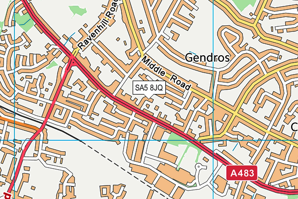 SA5 8JQ map - OS VectorMap District (Ordnance Survey)