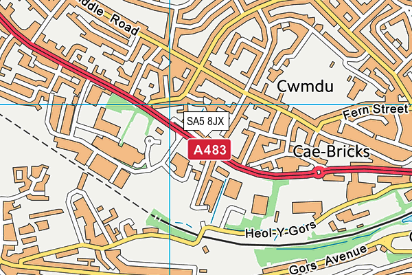 SA5 8JX map - OS VectorMap District (Ordnance Survey)