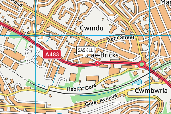 SA5 8LL map - OS VectorMap District (Ordnance Survey)