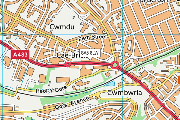 SA5 8LW map - OS VectorMap District (Ordnance Survey)