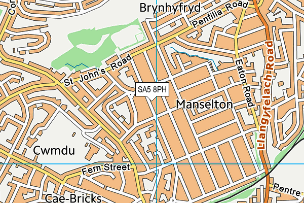 SA5 8PH map - OS VectorMap District (Ordnance Survey)