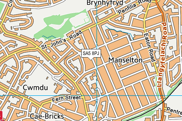 SA5 8PJ map - OS VectorMap District (Ordnance Survey)