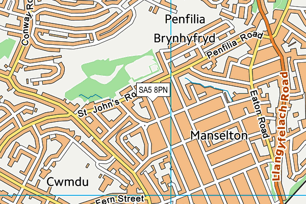 SA5 8PN map - OS VectorMap District (Ordnance Survey)