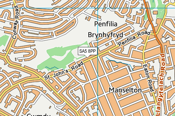 SA5 8PP map - OS VectorMap District (Ordnance Survey)