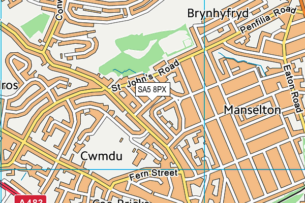 SA5 8PX map - OS VectorMap District (Ordnance Survey)