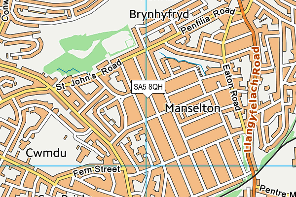 SA5 8QH map - OS VectorMap District (Ordnance Survey)