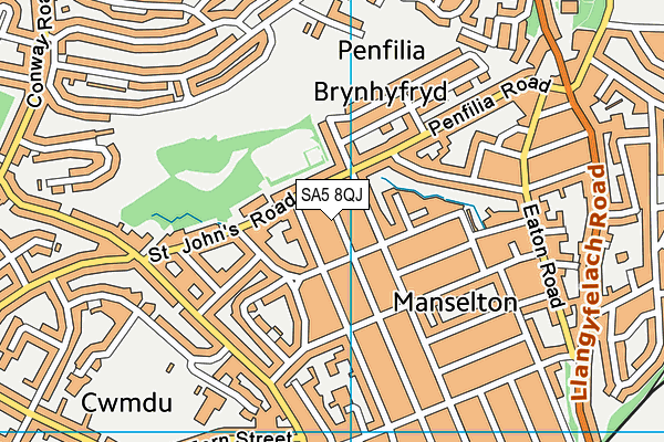 SA5 8QJ map - OS VectorMap District (Ordnance Survey)