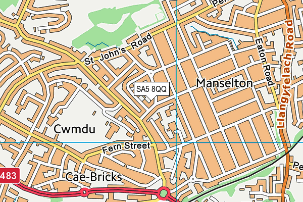 SA5 8QQ map - OS VectorMap District (Ordnance Survey)