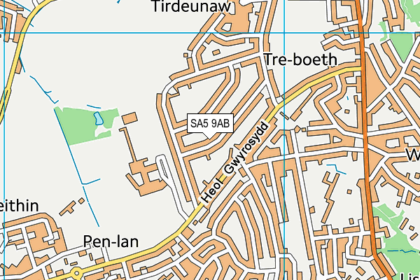 SA5 9AB map - OS VectorMap District (Ordnance Survey)