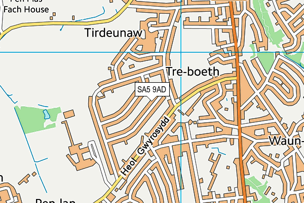 SA5 9AD map - OS VectorMap District (Ordnance Survey)