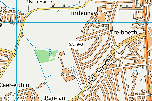 SA5 9AJ map - OS VectorMap District (Ordnance Survey)