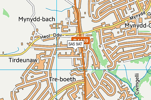 SA5 9AT map - OS VectorMap District (Ordnance Survey)