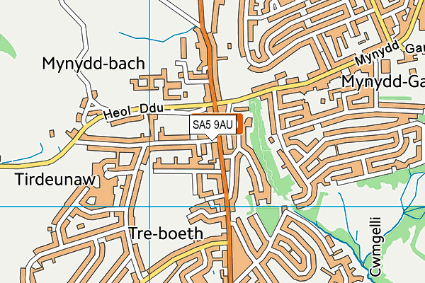 SA5 9AU map - OS VectorMap District (Ordnance Survey)