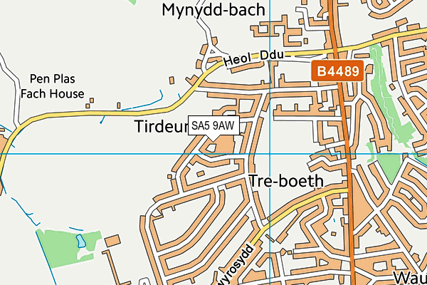 SA5 9AW map - OS VectorMap District (Ordnance Survey)