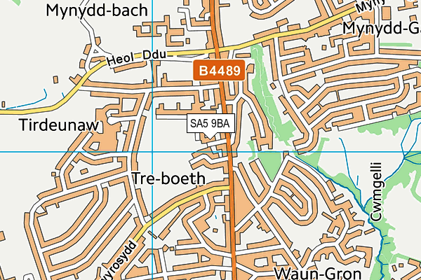 SA5 9BA map - OS VectorMap District (Ordnance Survey)