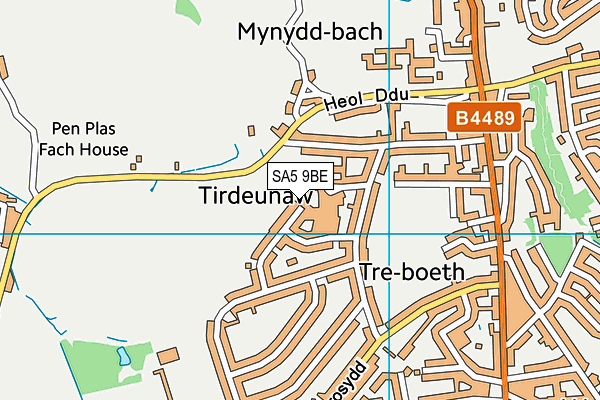 SA5 9BE map - OS VectorMap District (Ordnance Survey)