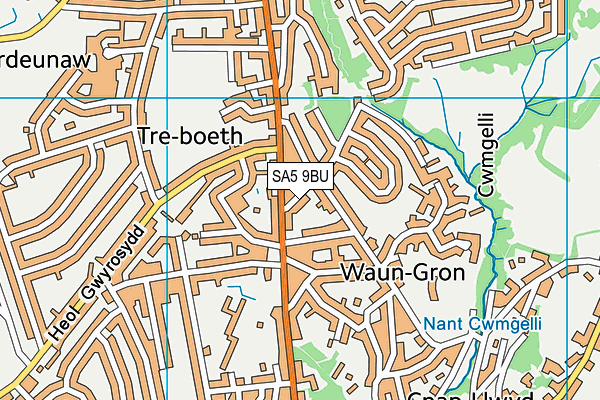 SA5 9BU map - OS VectorMap District (Ordnance Survey)