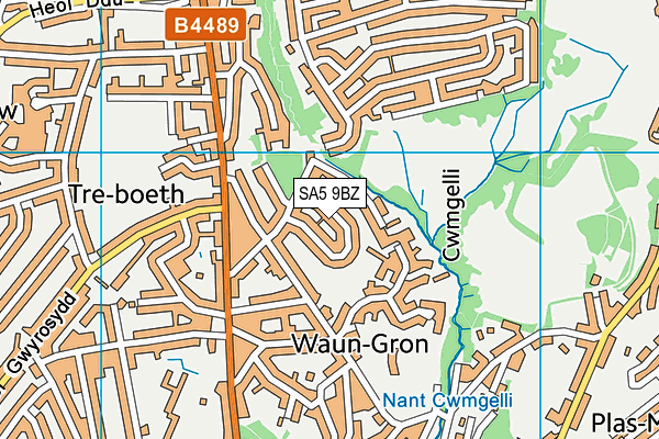 SA5 9BZ map - OS VectorMap District (Ordnance Survey)
